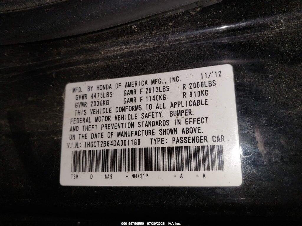 1HGCT2B84DA001186 2013 HONDA ACCORD photo no. 9