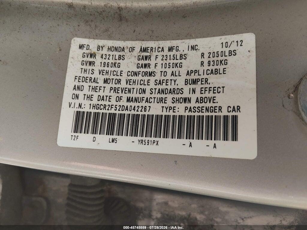 1HGCR2F52DA042267 2013 HONDA ACCORD photo no. 9