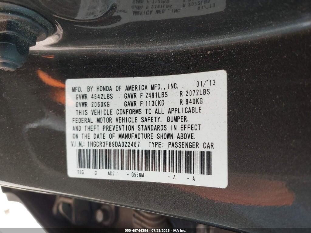 1HGCR3F89DA022467 2013 HONDA ACCORD photo no. 9