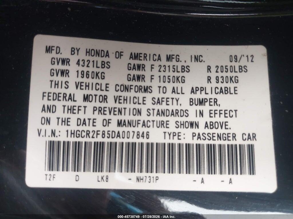 1HGCR2F85DA007846 2013 HONDA ACCORD photo no. 9