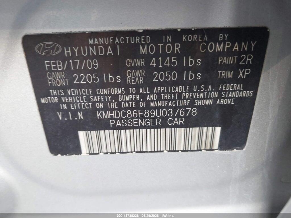 KMHDC86E89U037678 2009 HYUNDAI ELANTRA TOURING photo no. 9