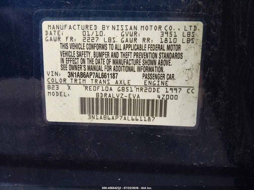 3N1AB6AP7AL661187 2010 NISSAN SENTRA photo no. 9