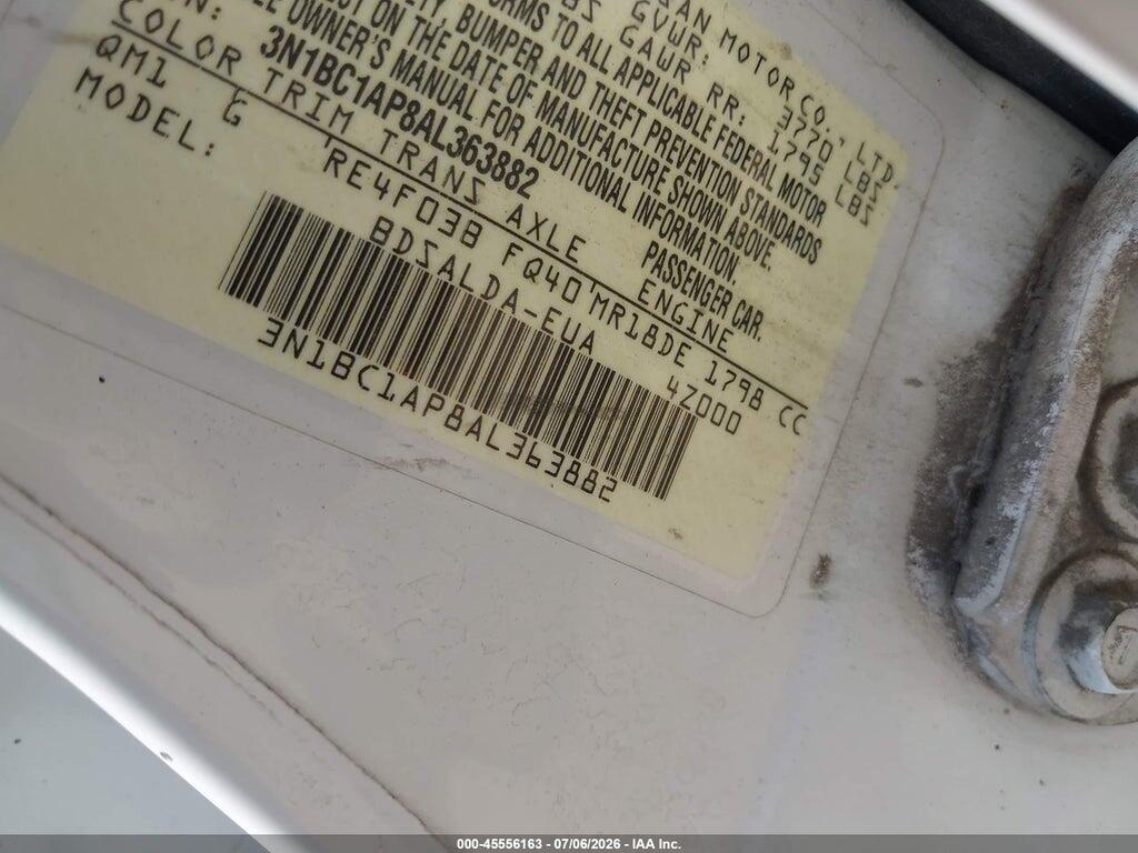 3N1BC1AP8AL363882 2010 NISSAN VERSA photo no. 9