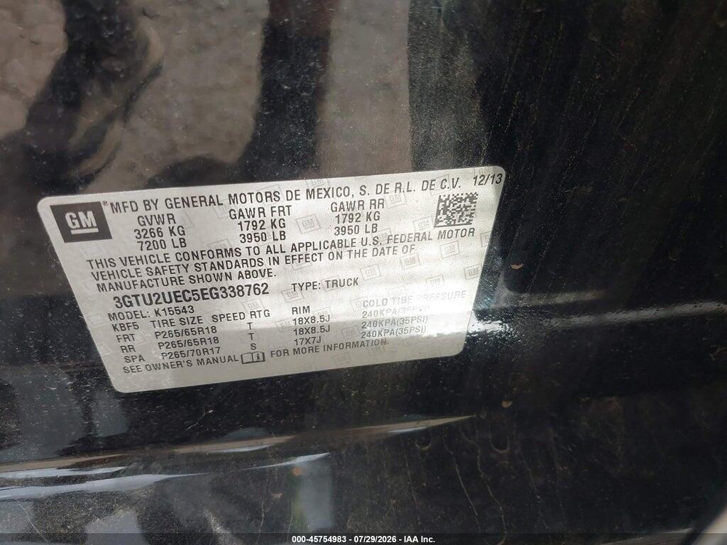 3GTU2UEC5EG338762 2014 GMC SIERRA 1500 photo no. 9