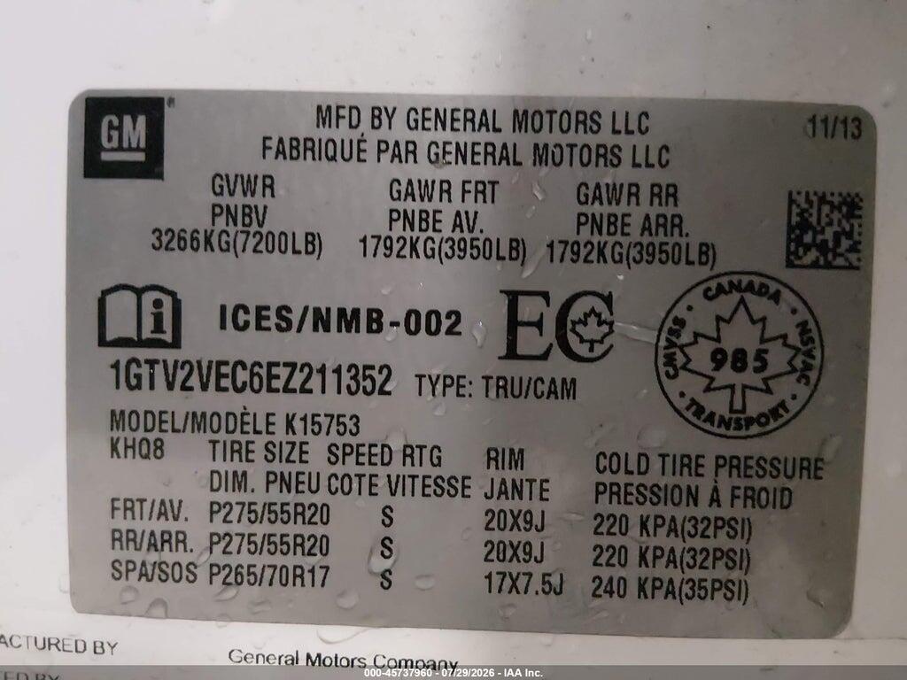 1GTV2VEC6EZ211352 2014 GMC SIERRA 1500 photo no. 9