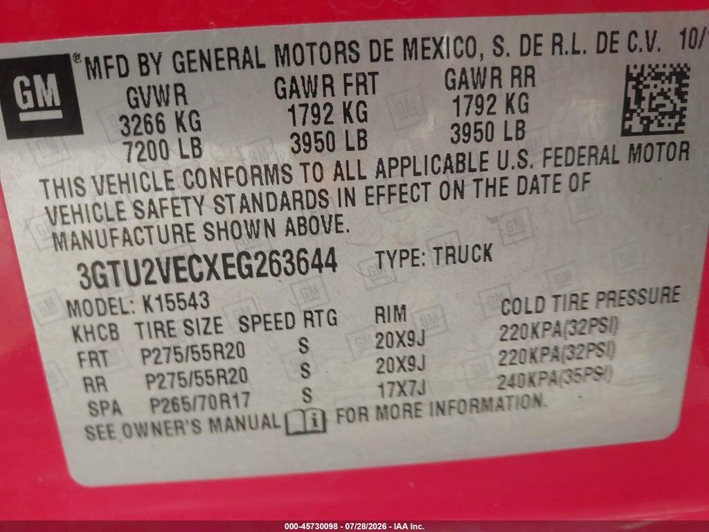 3GTU2VECXEG263644 2014 GMC SIERRA 1500 photo no. 9