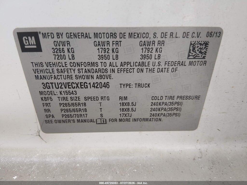 3GTU2VECXEG142046 2014 GMC SIERRA 1500 photo no. 9