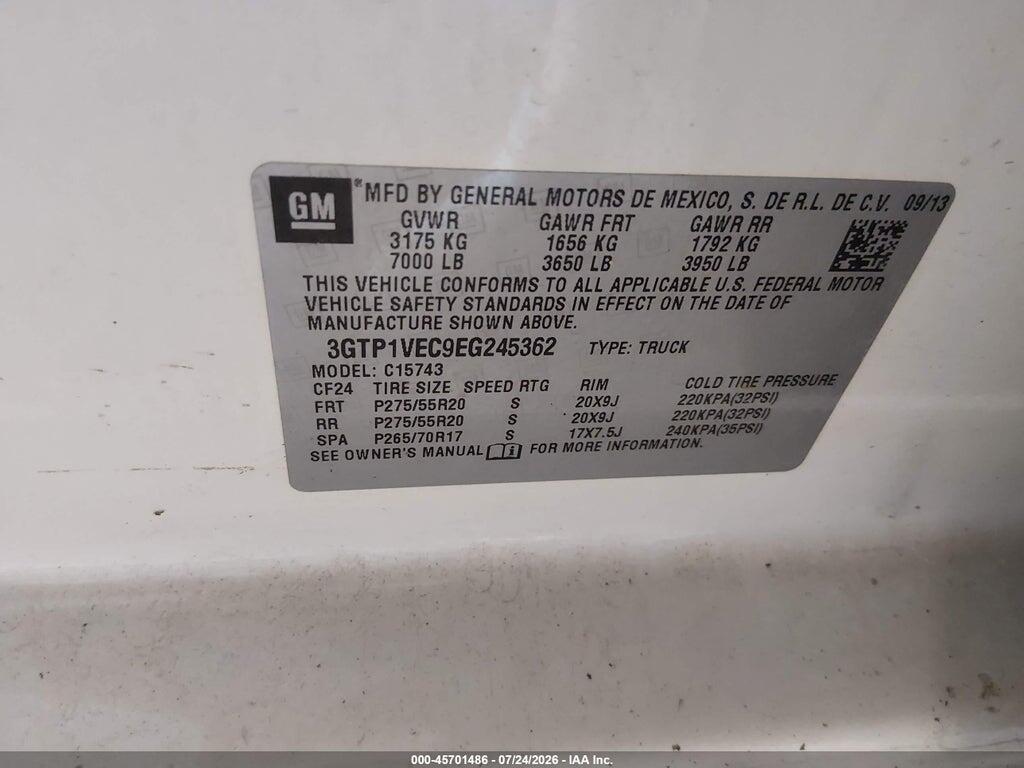 3GTP1VEC9EG245362 2014 GMC SIERRA 1500 photo no. 9
