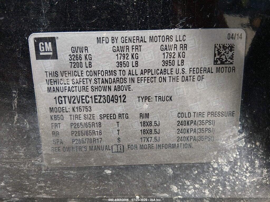 1GTV2VEC1EZ304912 2014 GMC SIERRA 1500 photo no. 9
