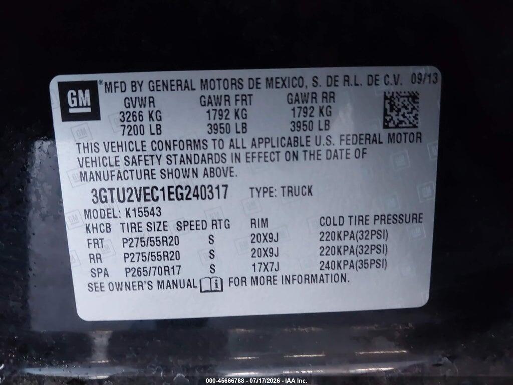 3GTU2VEC1EG240317 2014 GMC SIERRA 1500 photo no. 9