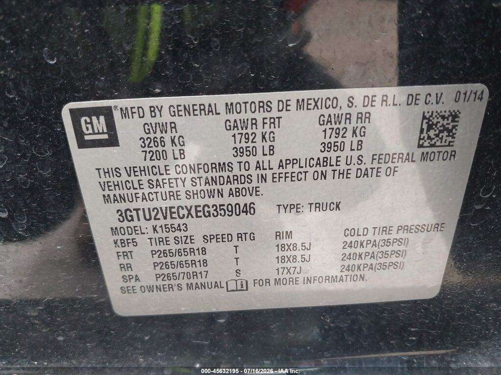 3GTU2VECXEG359046 2014 GMC SIERRA 1500 photo no. 9
