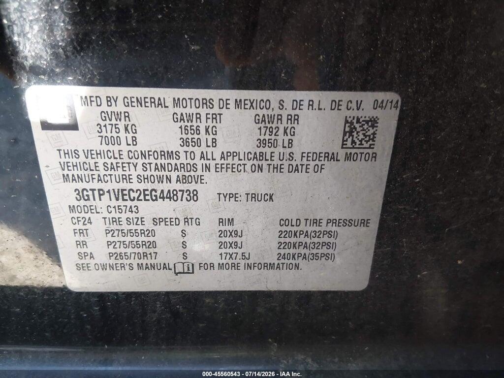 3GTP1VEC2EG448738 2014 GMC SIERRA 1500 photo no. 9