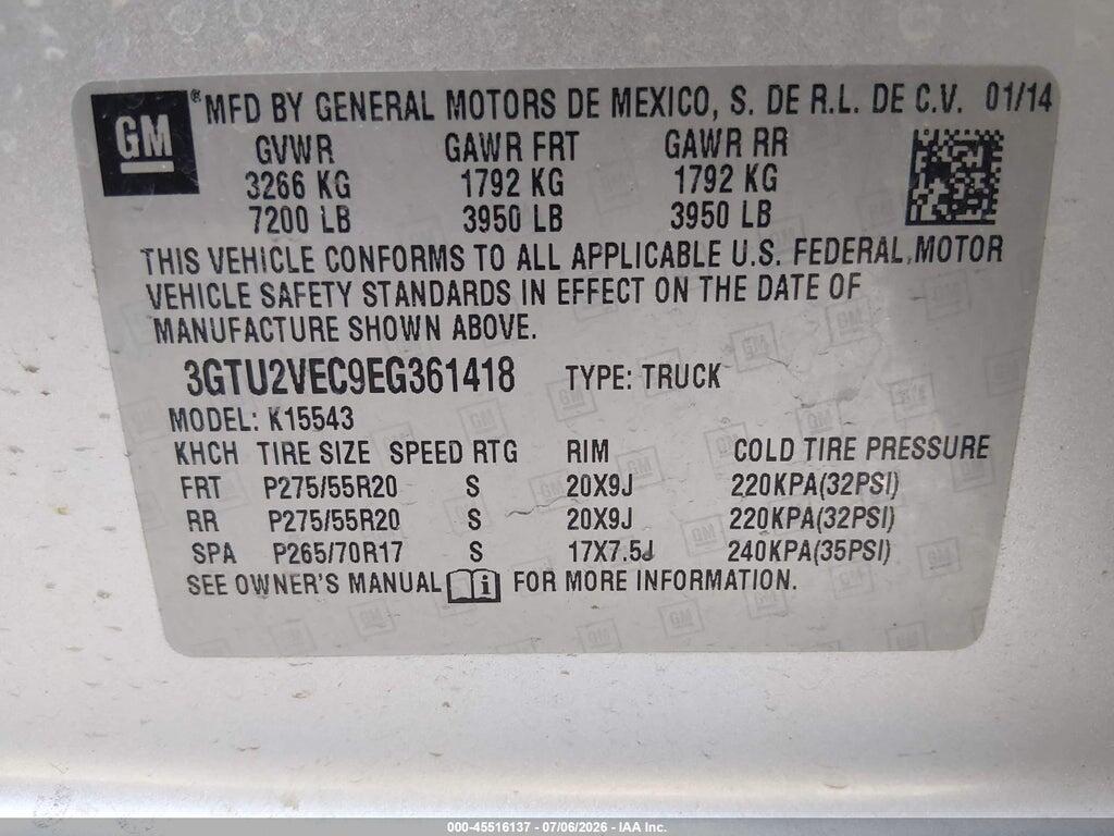 3GTU2VEC9EG361418 2014 GMC SIERRA 1500 photo no. 9