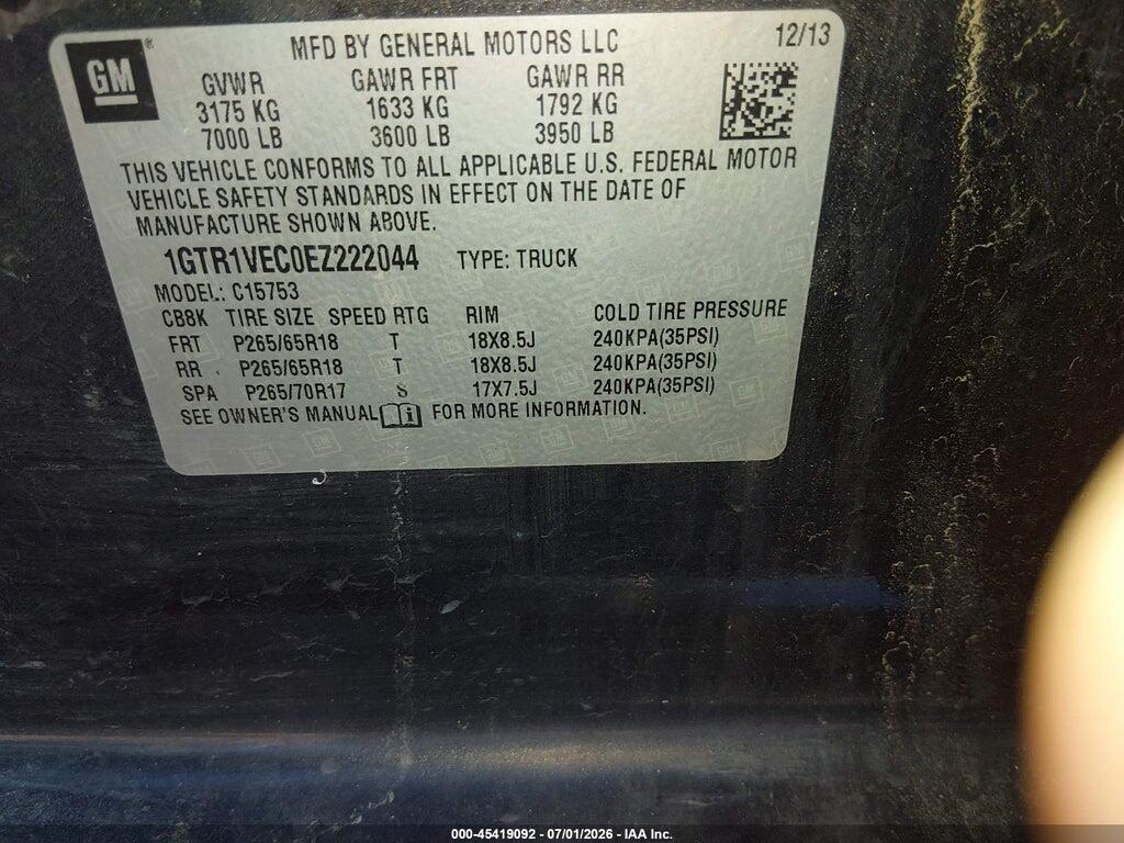 1GTR1VEC0EZ222044 2014 GMC SIERRA 1500 photo no. 9
