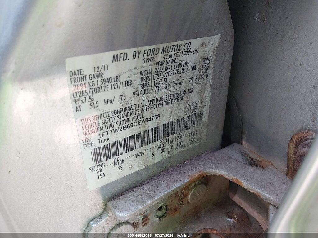 1FT7W2B69CEA94753 2012 FORD SUPER DUTY F-250 SRW photo no. 9