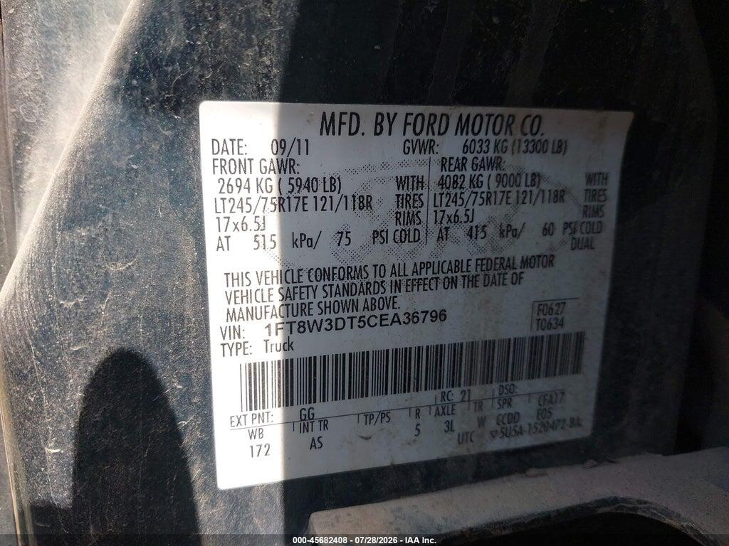 1FT8W3DT5CEA36796 2012 FORD SUPER DUTY F-350 DRW photo no. 8