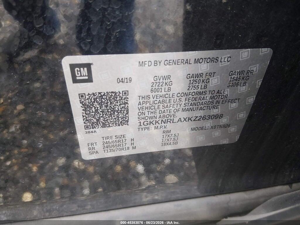 1GKKNRLAXKZ263098 2019 GMC ACADIA photo no. 9