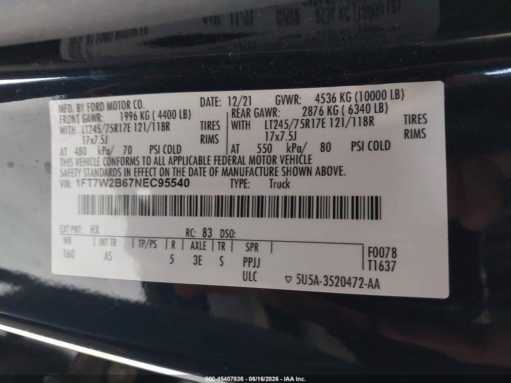 1FT7W2B67NEC95540 2022 FORD F-250 photo no. 9