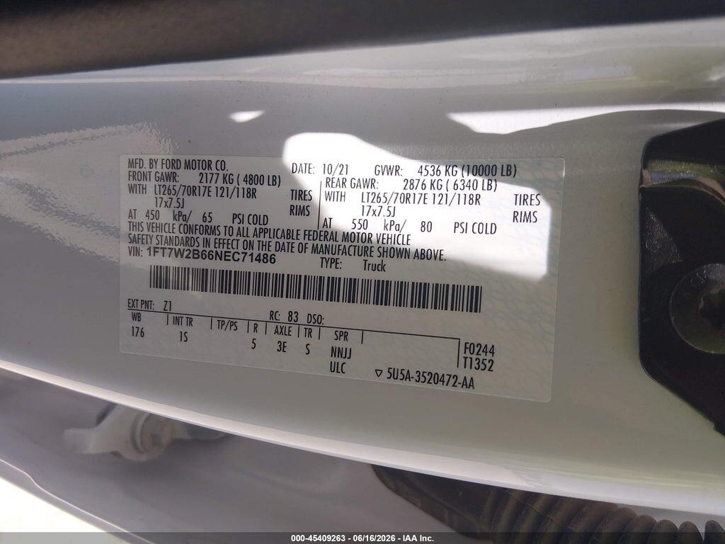 1FT7W2B66NEC71486 2022 FORD F-250 photo no. 9