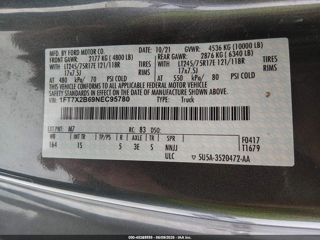 1FT7X2B69NEC95780 2022 FORD F-250 photo no. 9