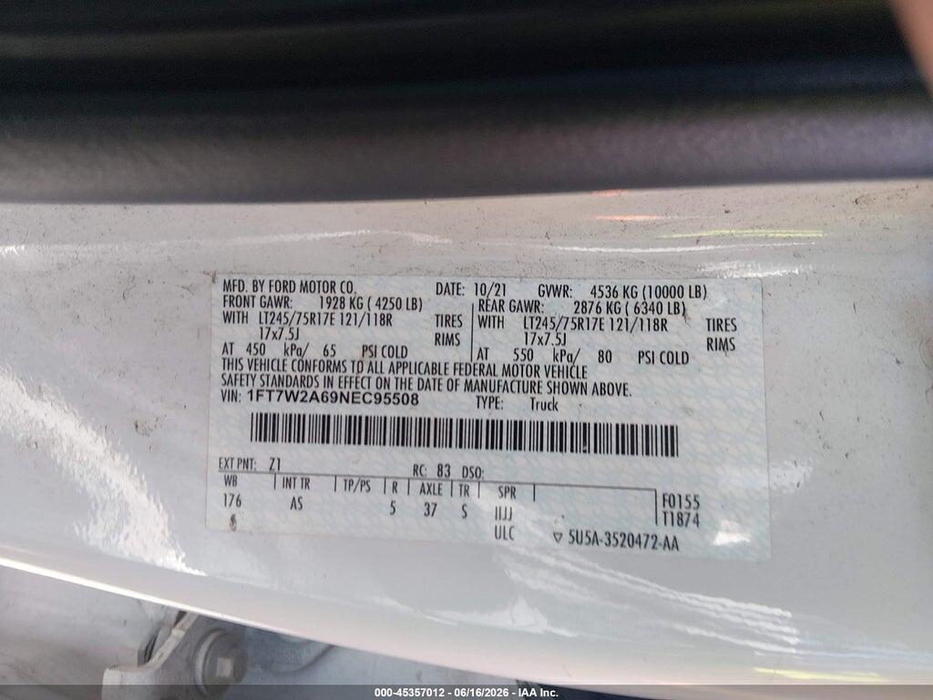 1FT7W2A69NEC95508 2022 FORD F-250 photo no. 9