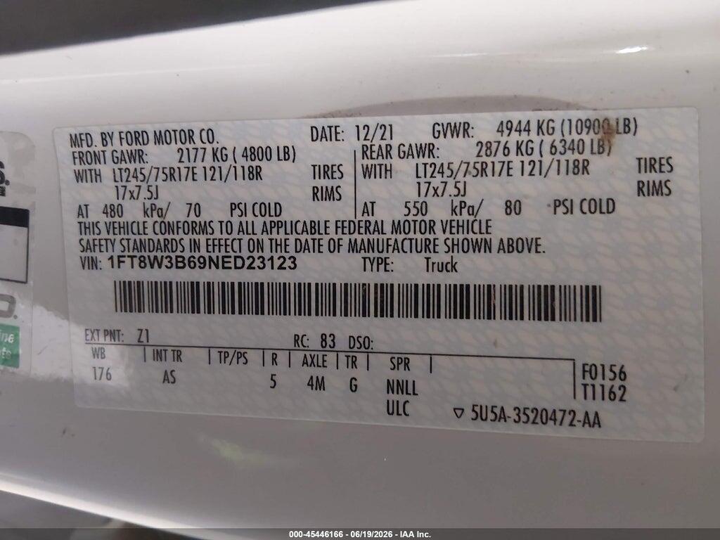 1FT8W3B69NED23123 2022 FORD F-350 photo no. 9