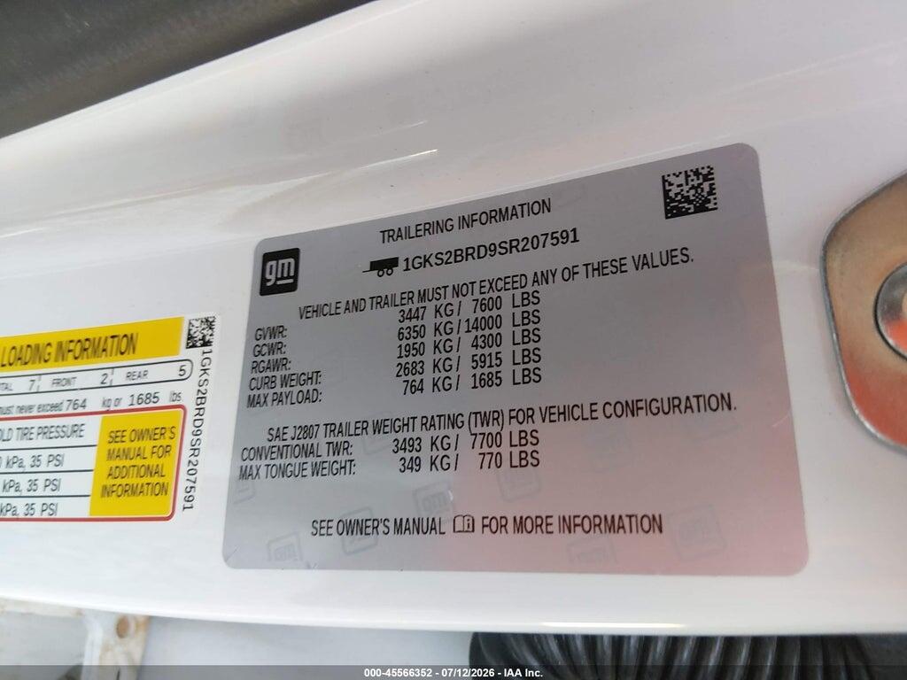 1GKS2BRD9SR207591 2025 GMC YUKON photo no. 9