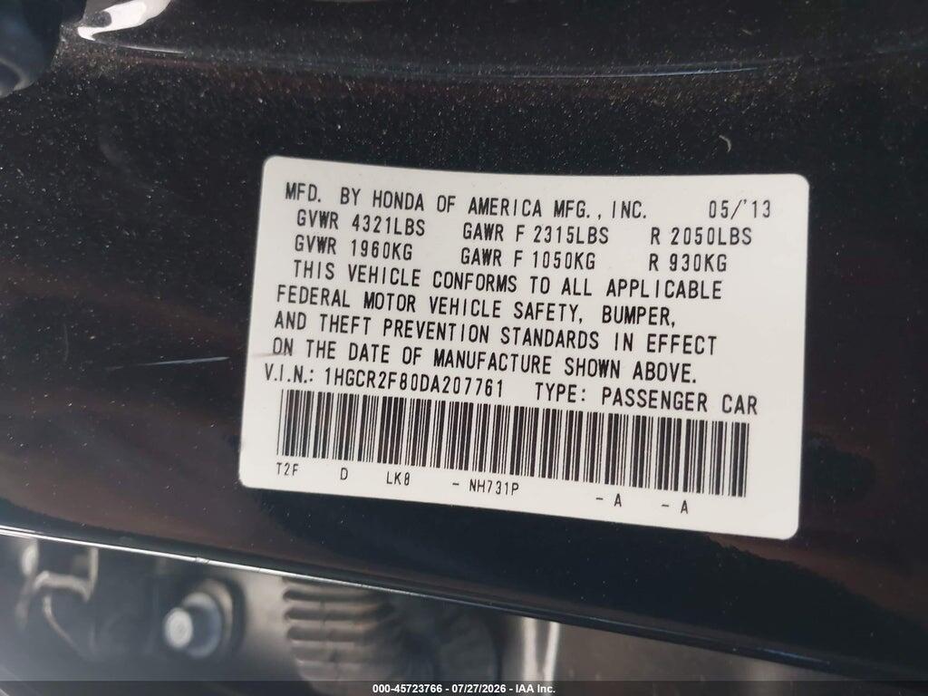 1HGCR2F80DA207761 2013 HONDA ACCORD photo no. 9