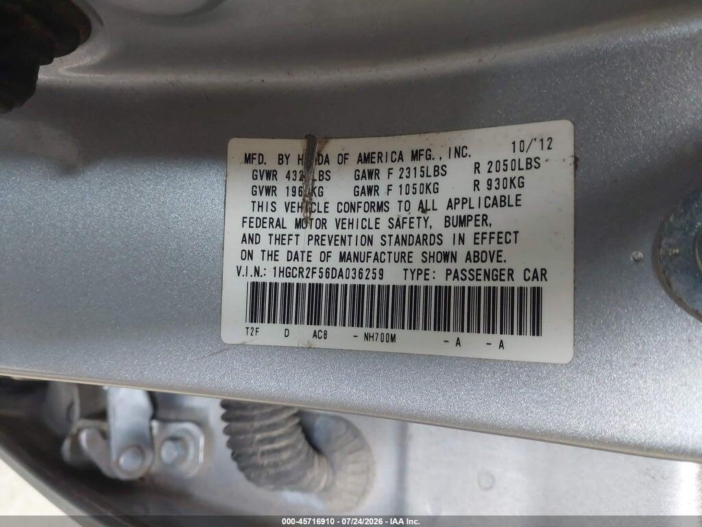 1HGCR2F56DA036259 2013 HONDA ACCORD photo no. 9