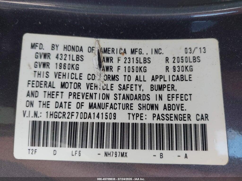 1HGCR2F70DA141509 2013 HONDA ACCORD photo no. 9