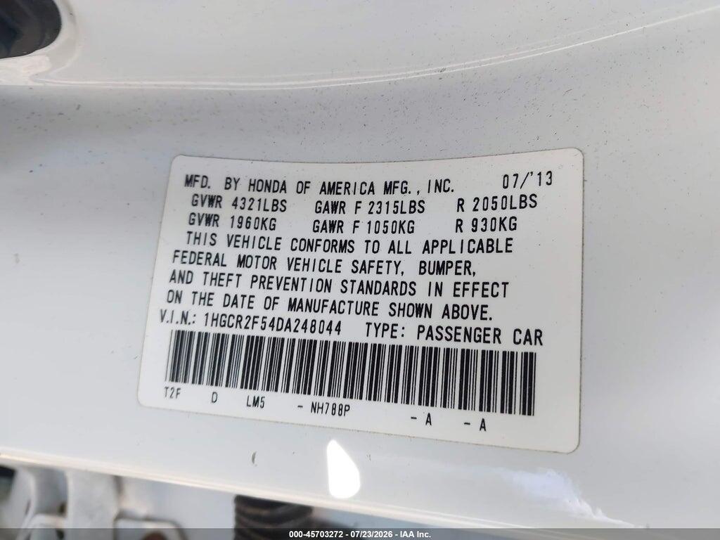 1HGCR2F54DA248044 2013 HONDA ACCORD photo no. 9