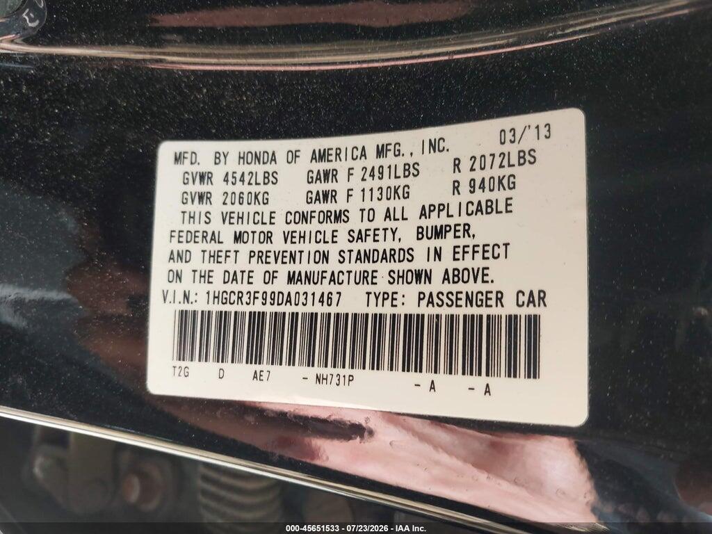 1HGCR3F99DA031467 2013 HONDA ACCORD photo no. 9