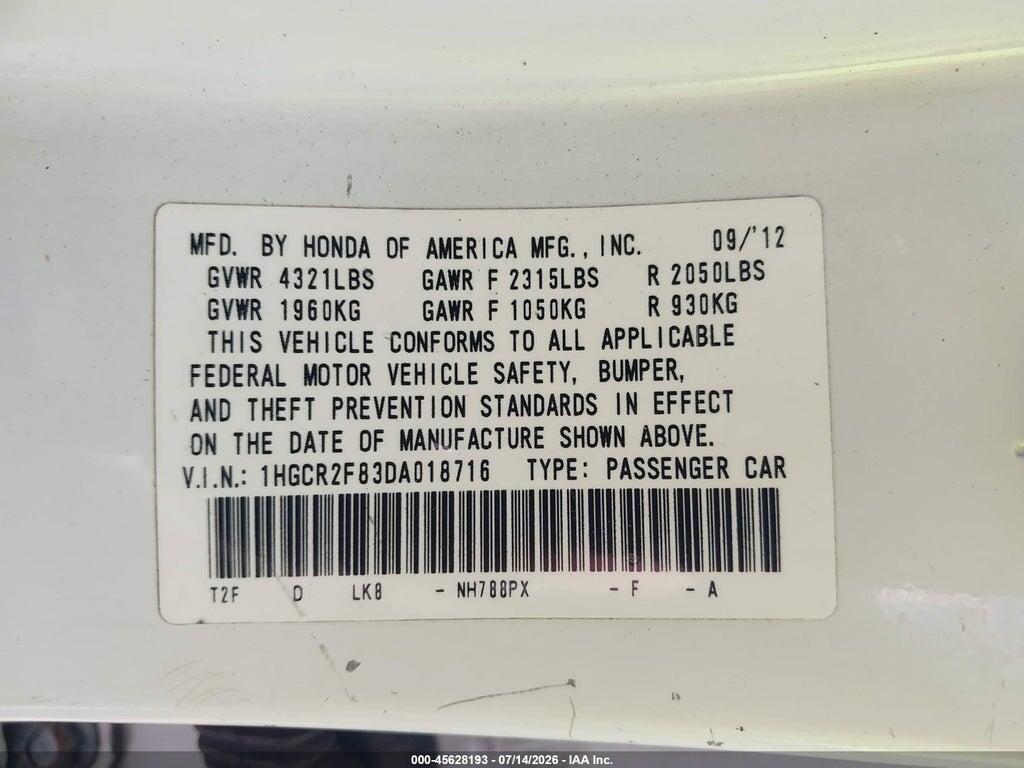 1HGCR2F83DA018716 2013 HONDA ACCORD photo no. 9