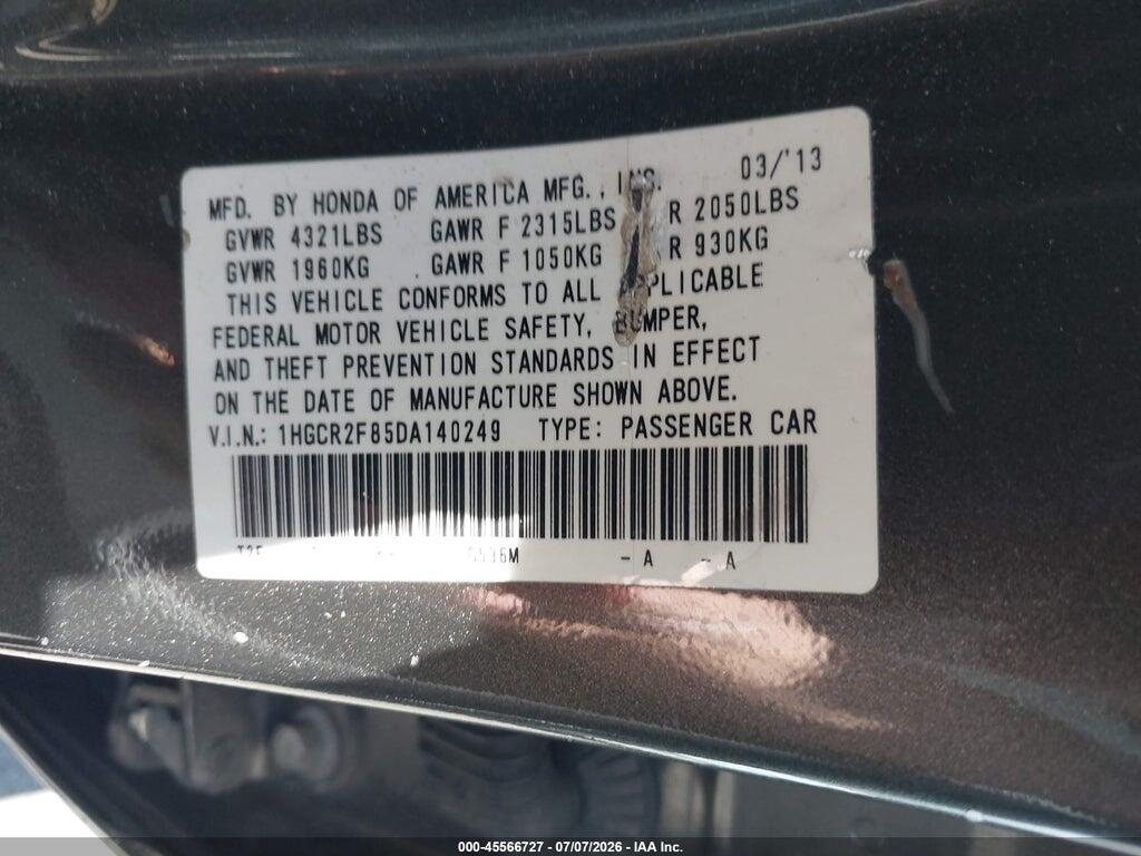1HGCR2F85DA140249 2013 HONDA ACCORD photo no. 9