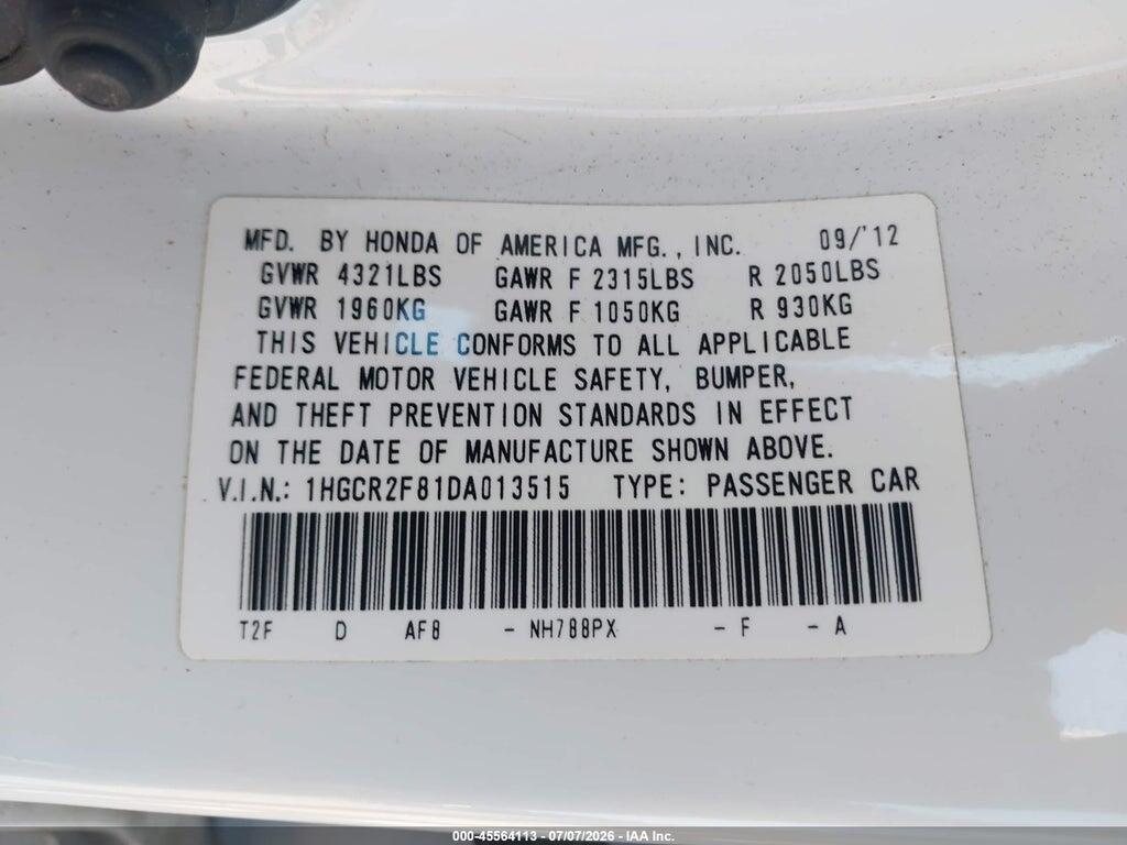 1HGCR2F81DA013515 2013 HONDA ACCORD photo no. 9