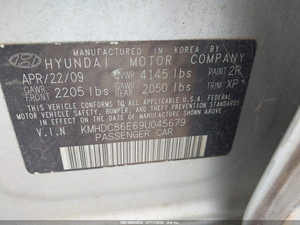 KMHDC86E69U045679 2009 HYUNDAI ELANTRA TOURING photo no. 9