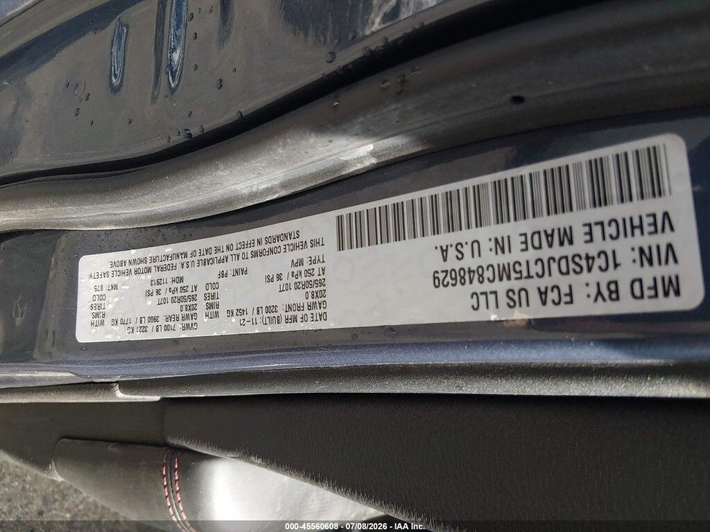 1C4SDJCT5MC848629 2021 DODGE DURANGO photo no. 9