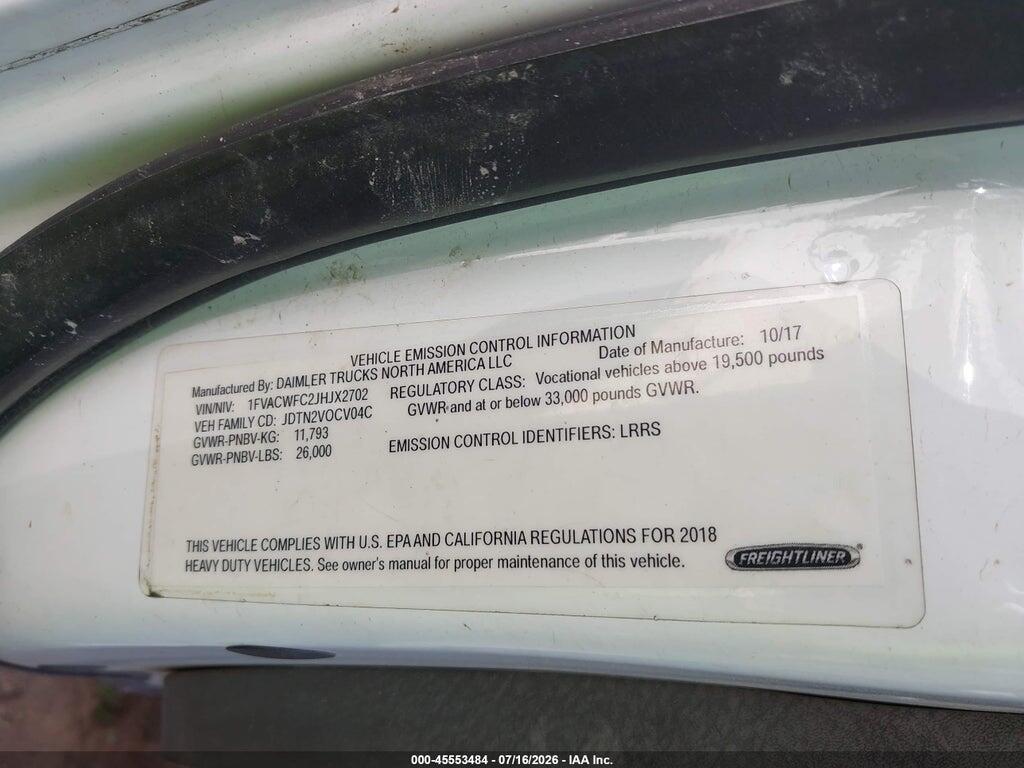 1FVACWFC2JHJX2702 2018 FREIGHTLINER M2 106 photo no. 8
