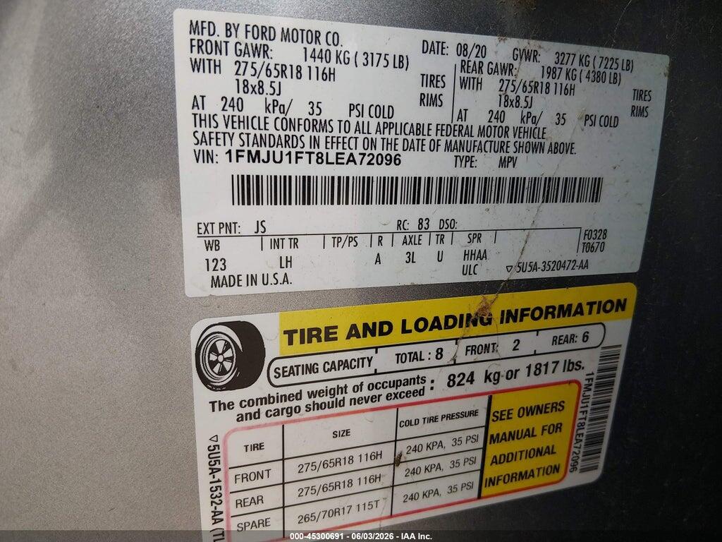 1FMJU1FT8LEA72096 2020 FORD EXPEDITION photo no. 9