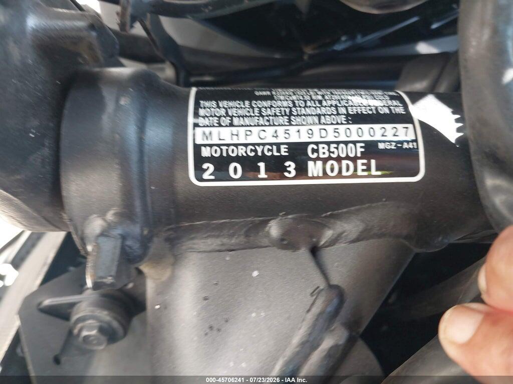 MLHPC4519D5000227 2013 HONDA CB500 photo no. 10