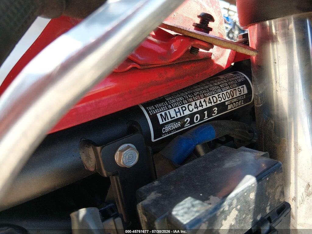 MLHPC4414D5000797 2013 HONDA CBR500 photo no. 10