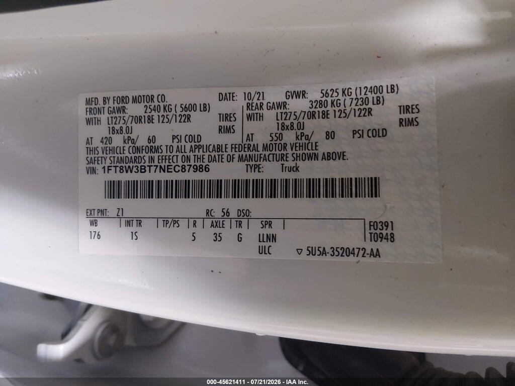 1FT8W3BT7NEC87986 2022 FORD F-350 photo no. 8