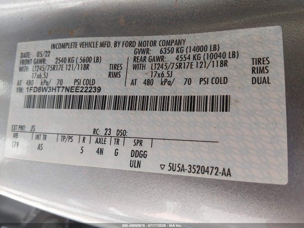 1FD8W3HT7NEE22239 2022 FORD F-350 CHASSIS photo no. 8
