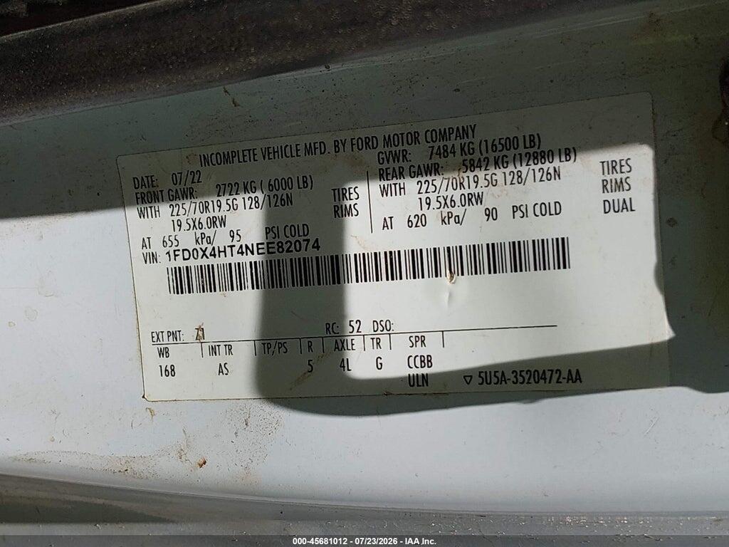 1FD0X4HT4NEE82074 2022 FORD F-450 CHASSIS photo no. 8