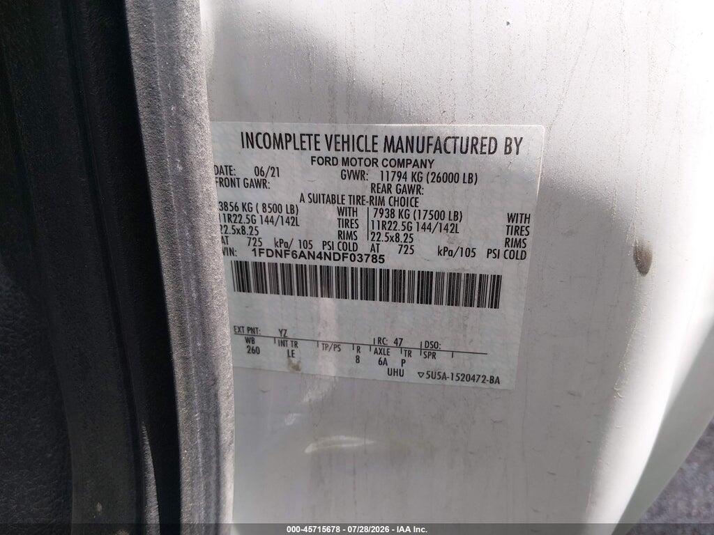 1FDNF6AN4NDF03785 2022 FORD F-650 GAS photo no. 8