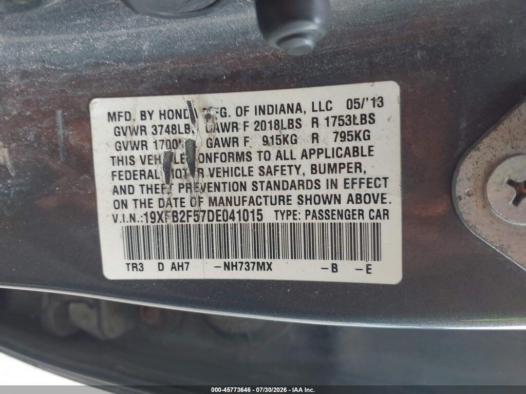 19XFB2F57DE041015 2013 HONDA CIVIC photo no. 9