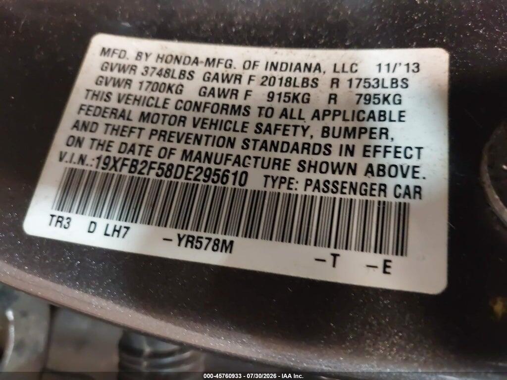 19XFB2F58DE295610 2013 HONDA CIVIC photo no. 9