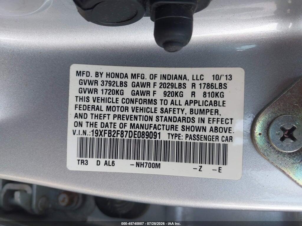 19XFB2F87DE089091 2013 HONDA CIVIC photo no. 9