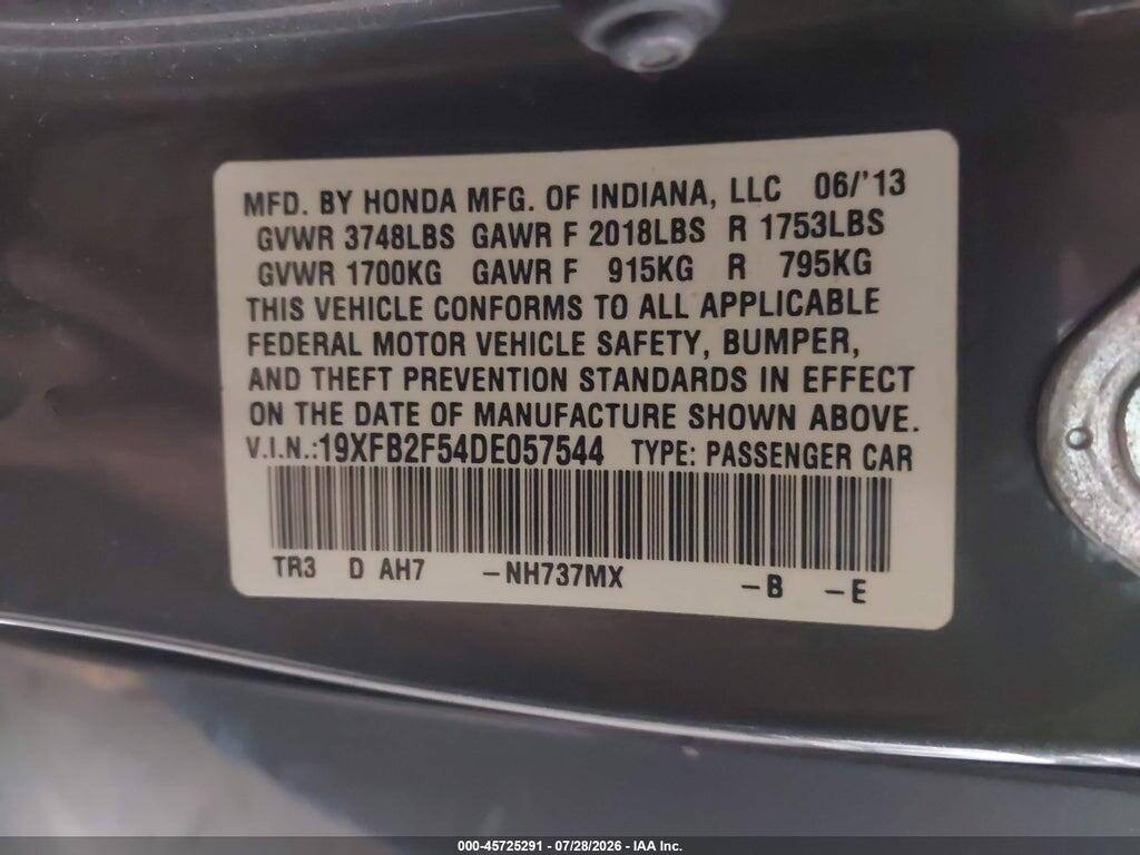 19XFB2F54DE057544 2013 HONDA CIVIC photo no. 9