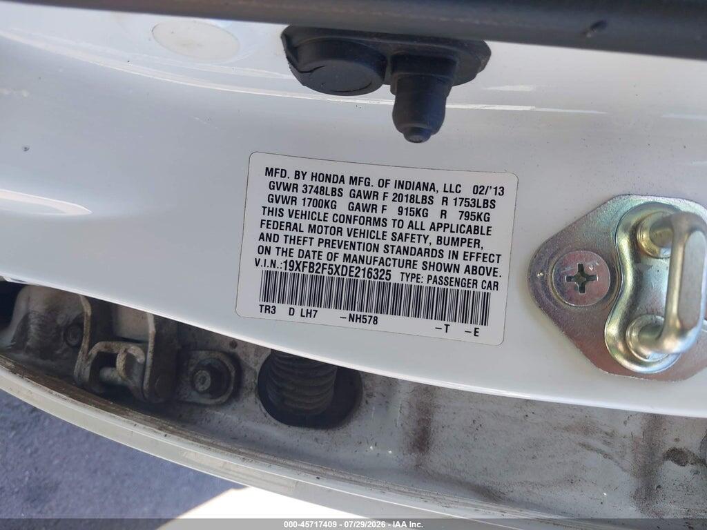 19XFB2F5XDE216325 2013 HONDA CIVIC photo no. 9